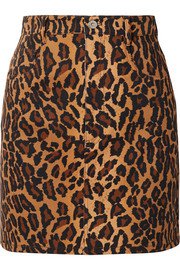 Miu Miu | Cropped leopard-print denim jacket | NET-A-PORTER.COM
