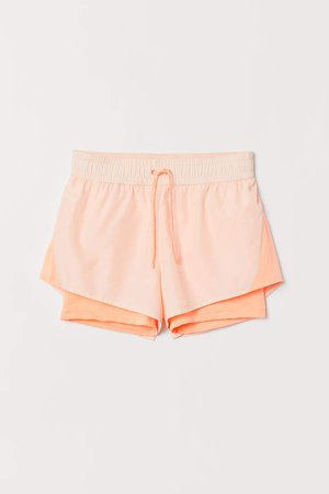 Double-layer Running Shorts - Orange