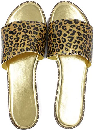 Amazon.com | H2K Womens Glitter Bling Jewel Stone Fancy Slide Flat Low Wedge Sandals Shoes Dream (7 B(M) US, Rose Gold) | Slides