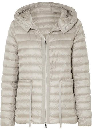 Hooded Quilted Shell Down Jacket - Beige