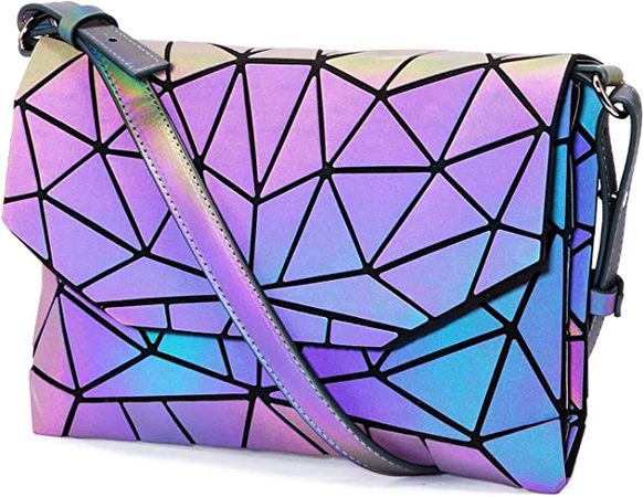 Amazon.com: Chic Boutique De Mode Geometric Luminous Purses Handbags Holographic Crossbody Shoulder Bag (Flap) : Clothing, Shoes & Jewelry