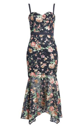 Chi Chi London Larnia Floral Lace Bodycon Gown | Nordstrom