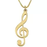 Music Note Necklace, Gold