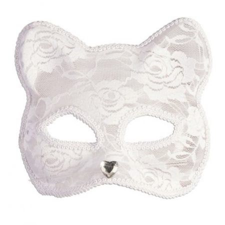 lace white cat half mask