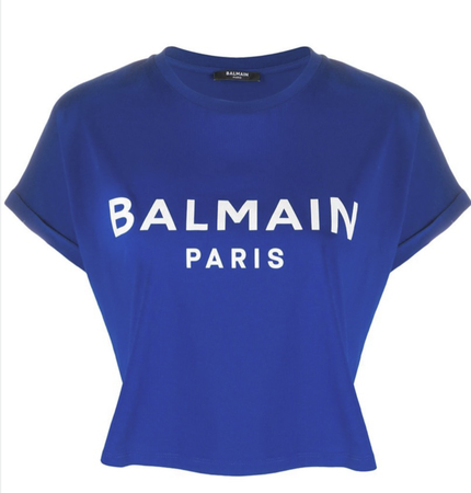 Balmain Paris blue crop top