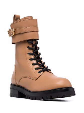 Versace Safety Pin Leather Boots - Farfetch