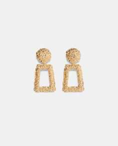 Zara gold textured earrings