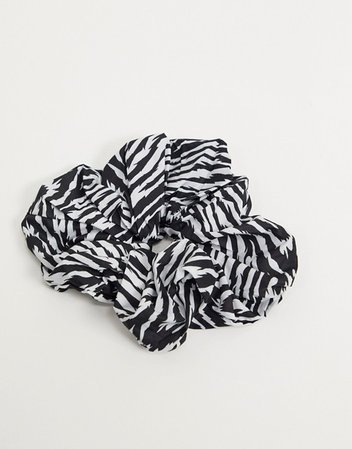 ASOS DESIGN super large scrunchie in zebra print | ASOS