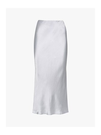 Mint Velvet Satin Slip Skirt, Silver at John Lewis & Partners
