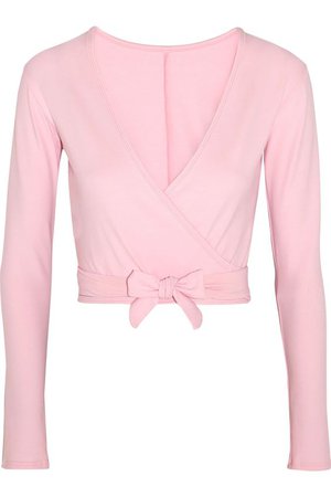 Belle stretch-jersey wrap top | BALLET BEAUTIFUL | Sale up to 70% off | THE OUTNET