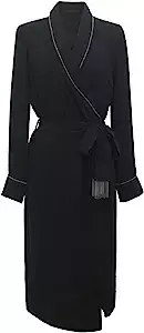 Amazon.com: KSFBHC Vintage Chiffon Sashes Wrap Dress Ladies Long Sleeve Elegant Party Dresses Spring Autumn Women Clothes (Color : Black, Size : Large) : Clothing, Shoes & Jewelry