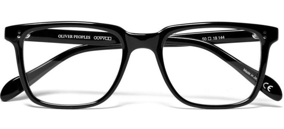 black rimmed glasses