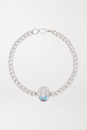 White gold 18-karat white gold, diamond and aquamarine bracelet | Gucci | NET-A-PORTER