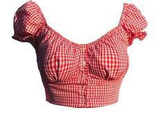 red gingham top