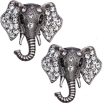 Amazon.com: 2pcs Crystal Elephant Animal Brooch Pins Set for Women Corsage Brooches Pin for Unisex Vintage Brooch Pin Jewelry (2 Pcs Silver): Clothing, Shoes & Jewelry