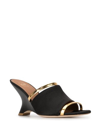 Shop black & gold Malone Souliers Demi wedge sandals with Express Delivery - Farfetch