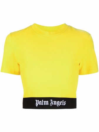 Palm Angels logo-underband Cropped T-shirt - Farfetch