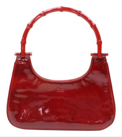 Gucci Ring Hobo Bag Leather/Bamboo Top Handle Red Patent Leather/Bamboo Satchel - Tradesy