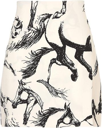 Adam Lippes Collective RTR Design Collective Horse Mini Skirt at Amazon Women’s Clothing store