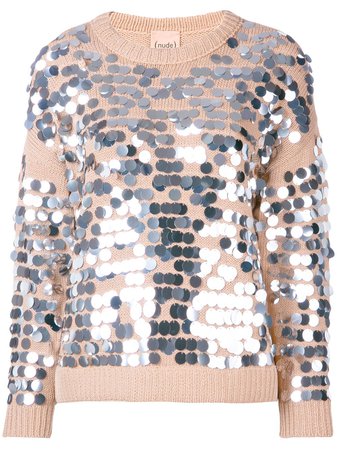 Shop Nude sequin embroidered sweater with Express Delivery - Farfetch