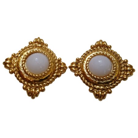 vintage ysl gold earrings via vestiaire collective