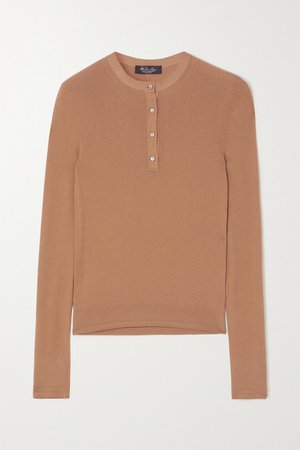 Ribbed Cashmere Top - Camel