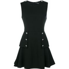 Pinterest - Alexander McQueen buttoned mini dress ($2,165) ❤ liked on Polyvore featuring dresses, black, button dress, round neck sleeveless | My polyvore