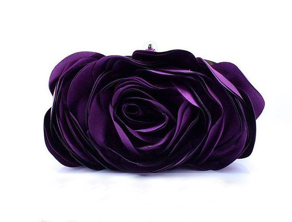 Purple Eye Catching Clutch For Women-Elegant Eye Catching Rose Clutch- Evening Purse on Luulla