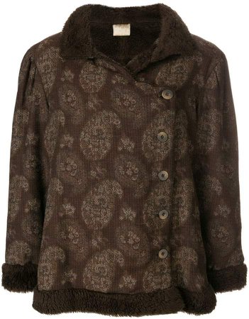 Pre-Owned paisley pattern short coat