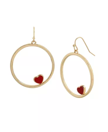 Betsey Johnson Circle Heart Drop Earrings & Reviews - Earrings - Jewelry & Watches - Macy's