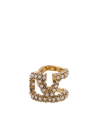 Shop Valentino Garavani crystal-embellished VLogo Signature ear cuff with Express Delivery - FARFETCH