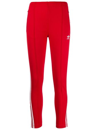 Red Adidas Contrast Logo Trousers | Farfetch.com