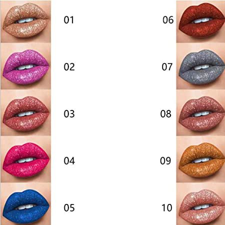Amazon.com : Kisshine Matte Liquid Lipstick Party Glitter Lip Gloss Metallic Shimmer Lipgloss Non-Stick Diamond Shining Lip Glaze Cosmetics Makeup Gift for Women and Girls (Pink D02#) : Beauty & Personal Care
