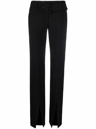 Versace Front Slit Belted Trousers - Farfetch