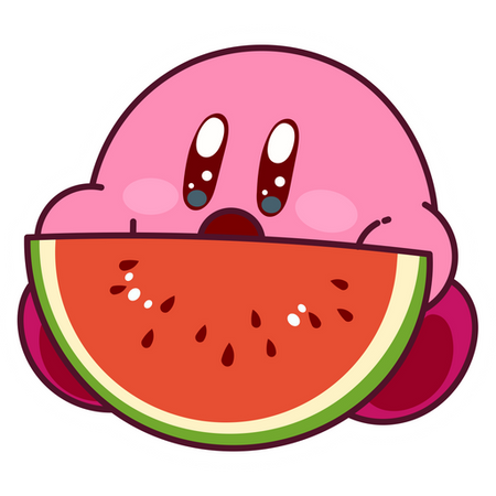 kirby cute watermelon  🍉
