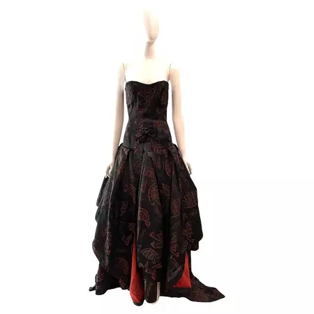 2000's Christian Lacroix Strapless Corseted Gown For Sale at 1stDibs
