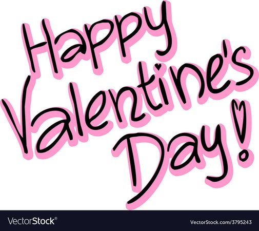 Happy valentines day - text Royalty Free Vector Image