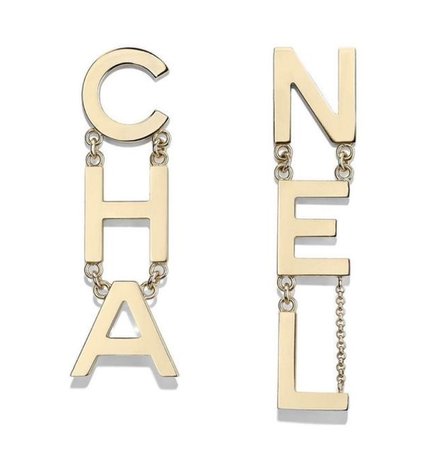 gold Chanel chain earrings