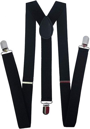 Navisima Adjustable Elastic Y Back Style Suspenders for Men and Women With Strong Metal Clips, Black at Amazon Men’s Clothing store