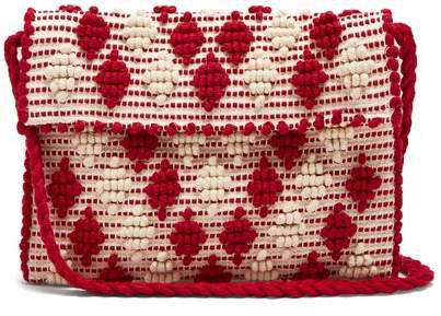 Antonello Tedde - Suni Rombetti Cotton Cross Body Bag - Womens - Red White