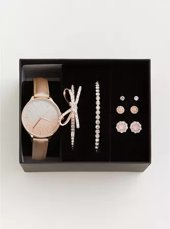 Rose Gold Watch, Ear, Sparkle Bracelet Set | Torrid
