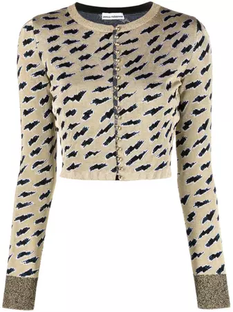 Rabanne abstract-print Cropped Cardigan - Farfetch