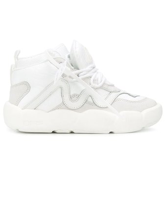 Off-White High Top White Leather Sneaker
