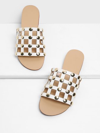 Studded Design Cut Out Sandals