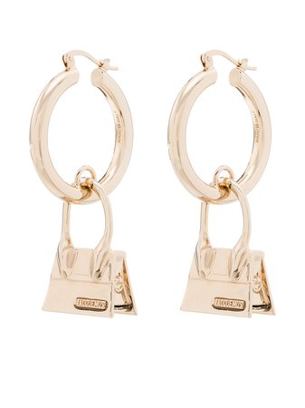 Shop gold Jacquemus Chiquito hoop earrings with Express Delivery - Farfetch
