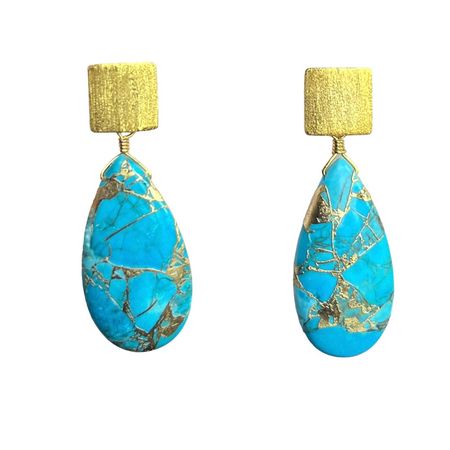Turquoise Riviera Earrings | Magpie Rose | Wolf & Badger