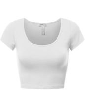Fifth Parallel Threads FPT Womens Basic Short Sleeve Scoopneck Crop Top | eBay