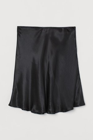 Short Satin Skirt - Black - Ladies | H&M US