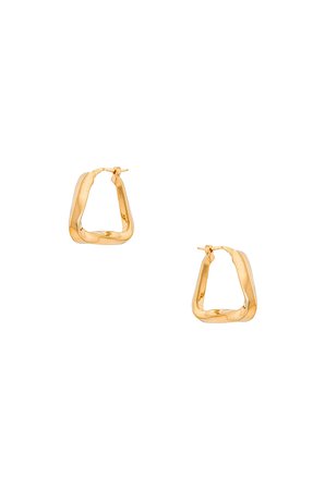 Bottega Veneta Triangle Earrings in Yellow Gold | FWRD