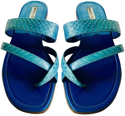 Susa Blue Python Sandals
